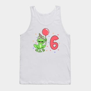 I am 6 with frog - kids birthday 6 years old Tank Top